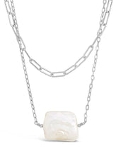 Load image into Gallery viewer, Chain Link and Pearl Layered Necklace