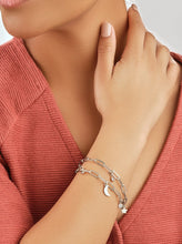 Load image into Gallery viewer, CZ, Moon, &amp; Star Double Chain Bracelet
