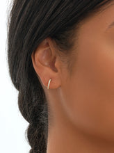 Load image into Gallery viewer, 14K Gold Plated Sterling Silver CZ Micro Hoops

