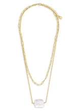 Load image into Gallery viewer, Chain Link and Pearl Layered Necklace
