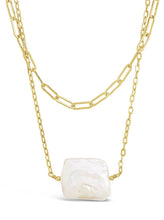 Load image into Gallery viewer, Chain Link and Pearl Layered Necklace
